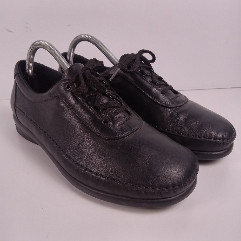 SAS Traveler Shoes Womens 9.5 Black Leather Lace Up Comfort Walking Orthopedic